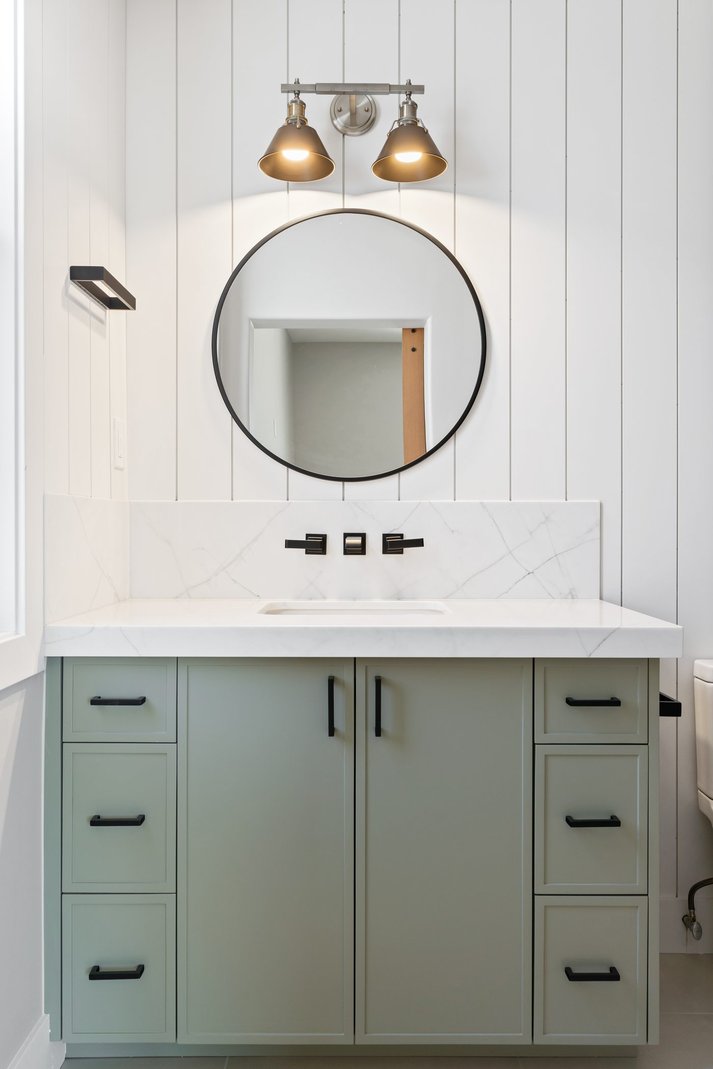 Shiplap powder room vanity, Scottsdale whole-home remodel