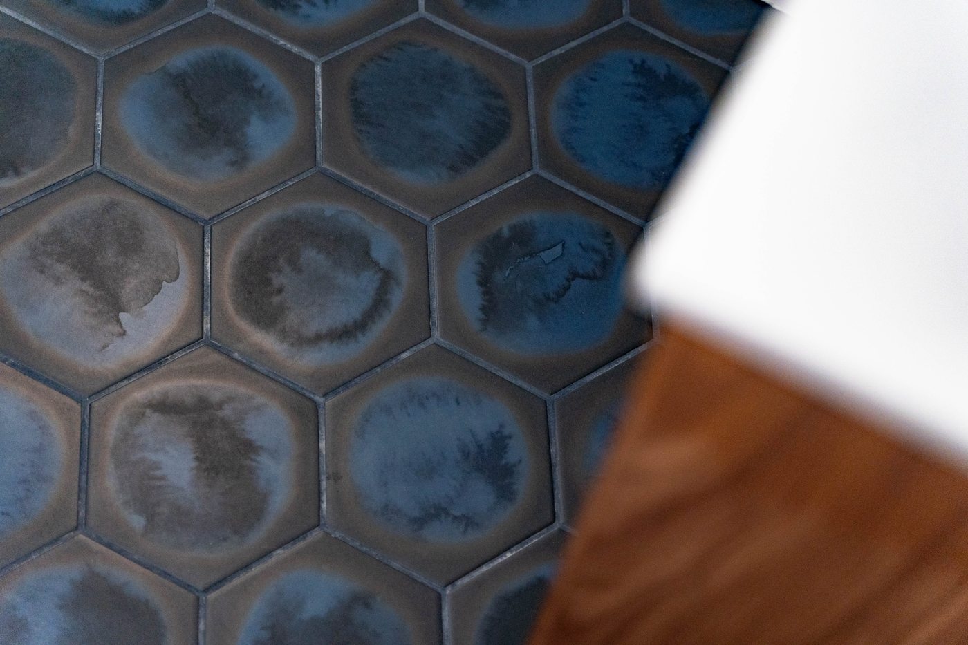 Hexagon tile floor detail, Arcadia whole-home remodel