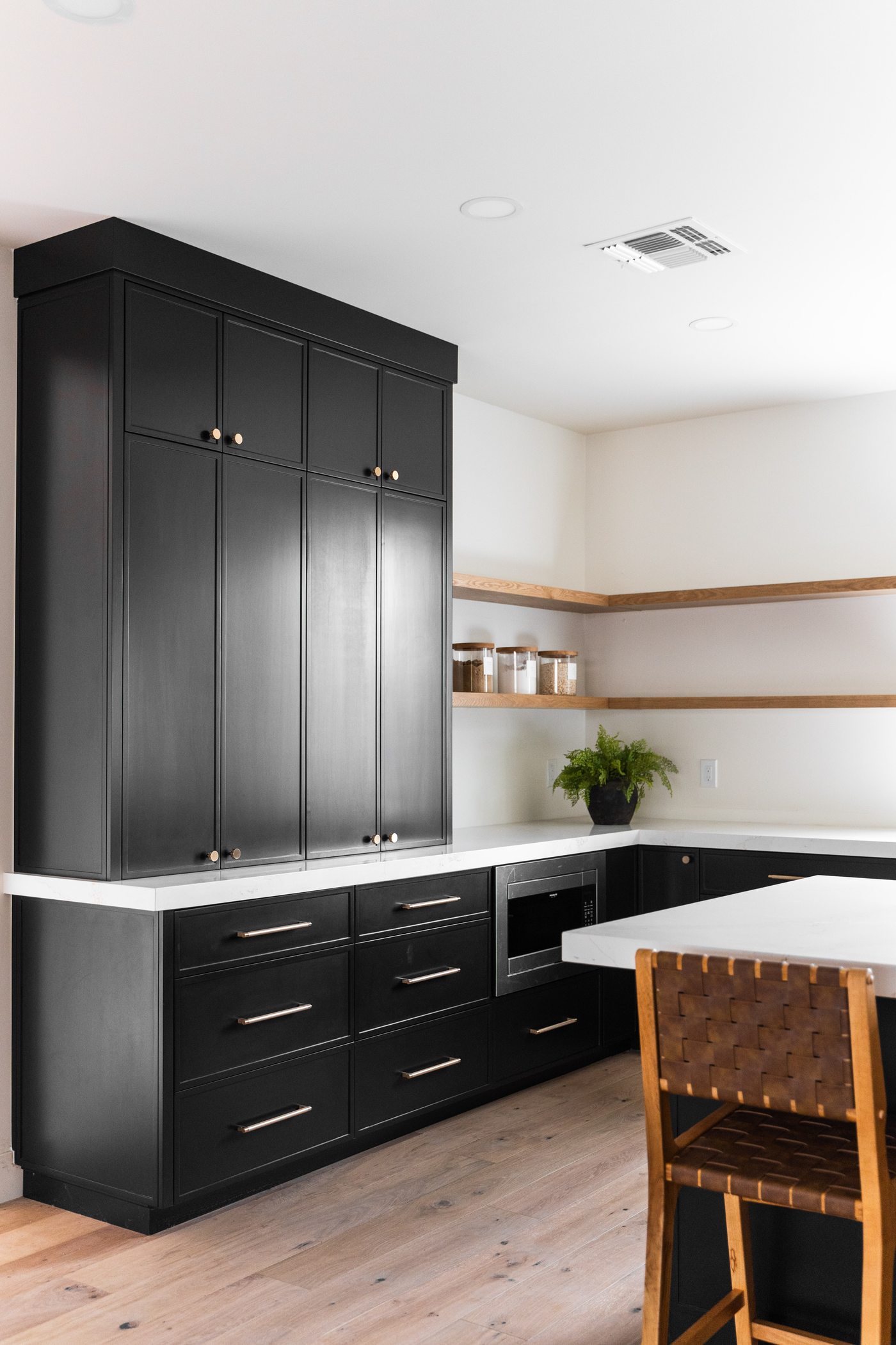 Built-in office nook with black cabinetry, Arcadia whole-home remodel