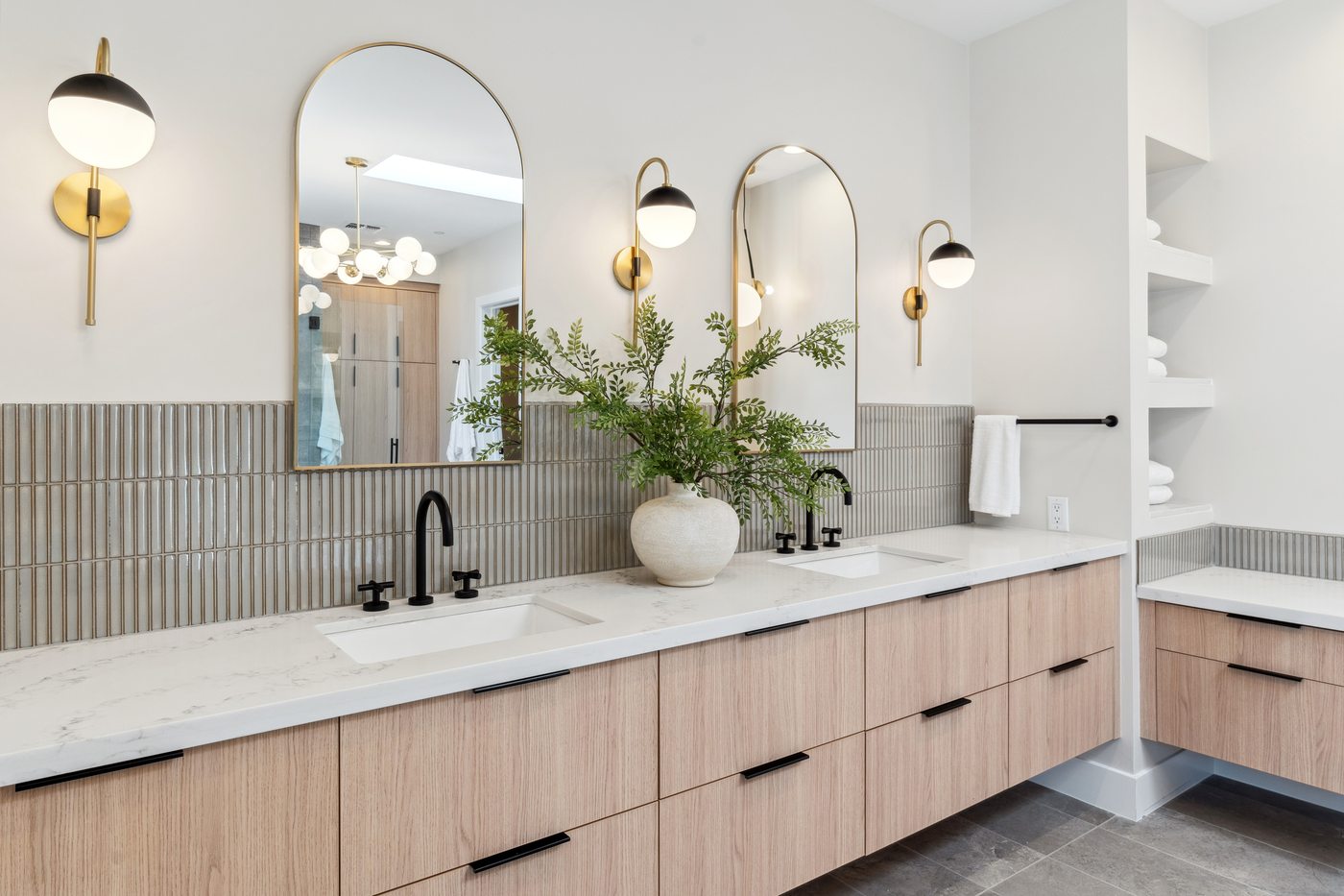 Double vanity with arched mirrors, Paradise Valley whole-home remodel