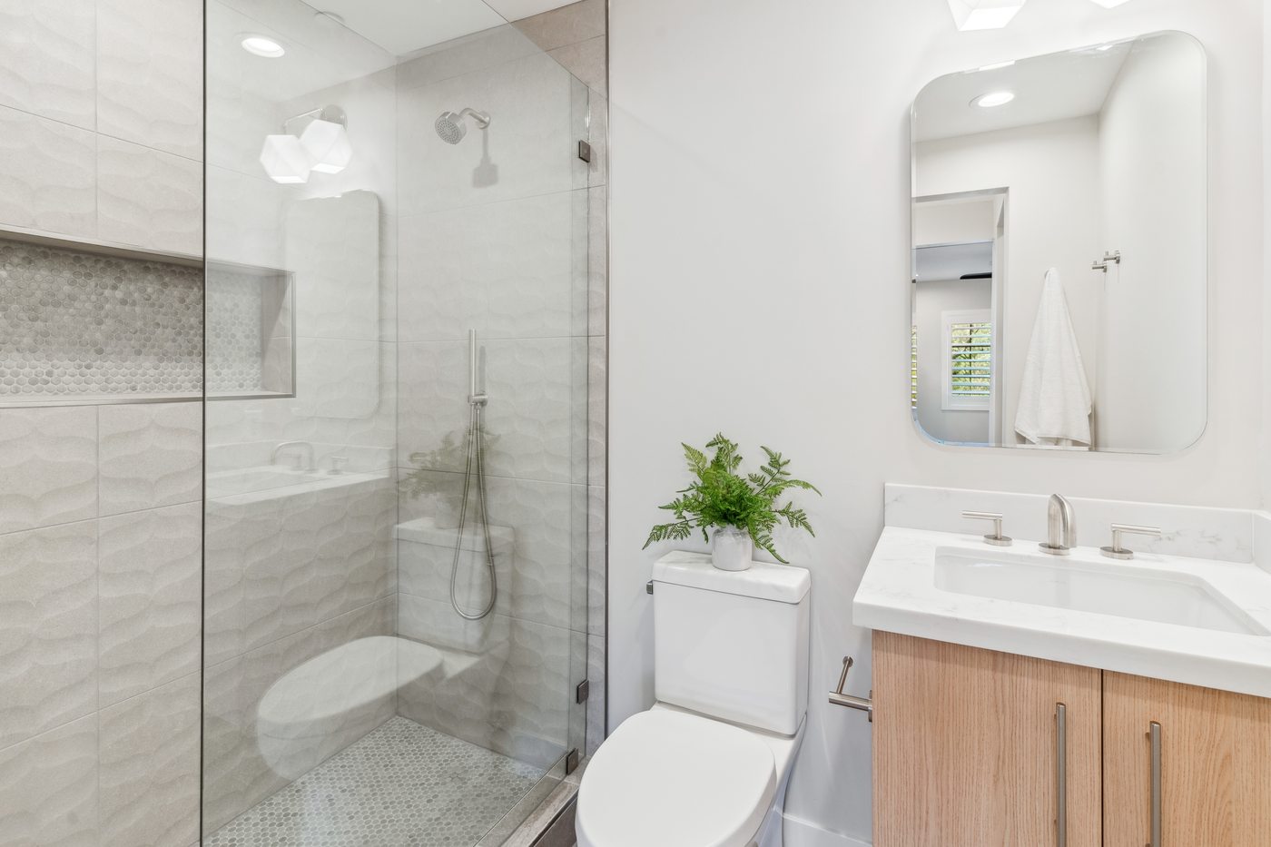 Full bathroom with glass shower, Paradise Valley whole-home remodel