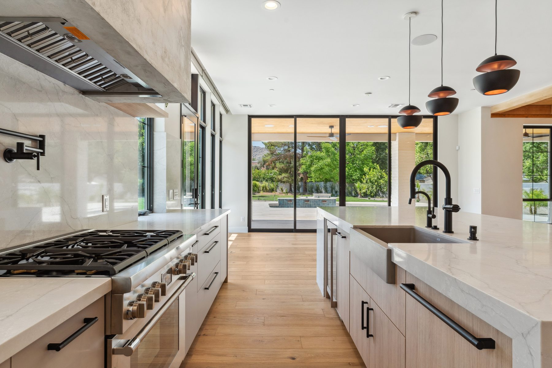 Wide kitchen view with garden window, Paradise Valley whole-home remodel
