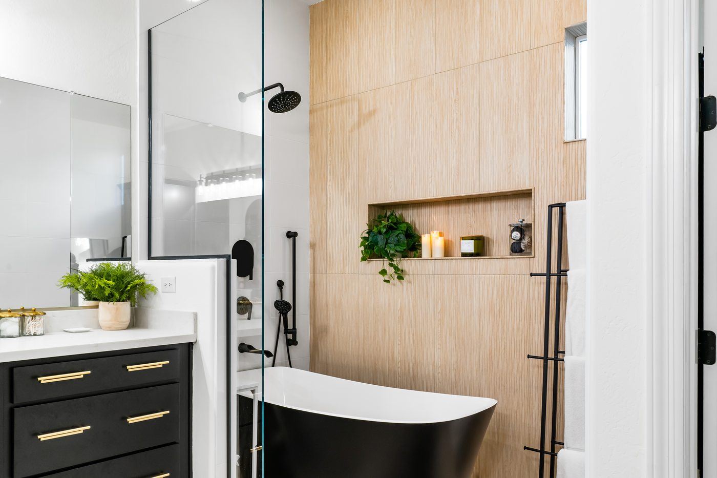 Wide bathroom view with soaking tub, Paradise Valley partial remodel