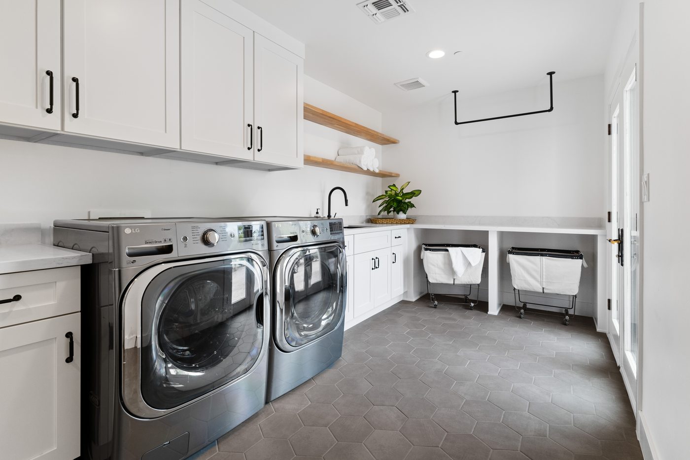 Laundry room with hexagon tile floor, Scottsdale whole-home remodel