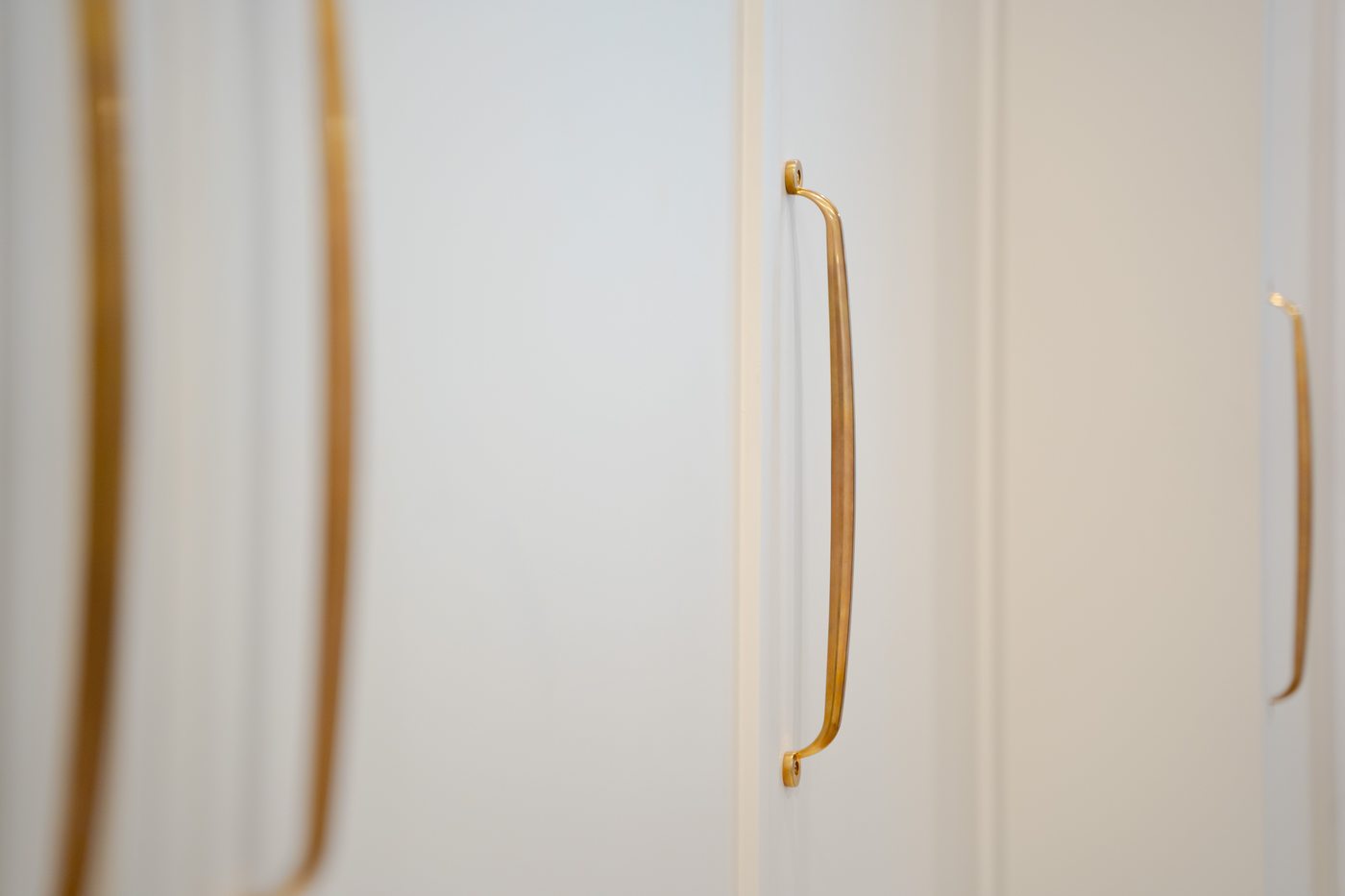 Brass cabinet hardware detail, Gilbert whole-home remodel