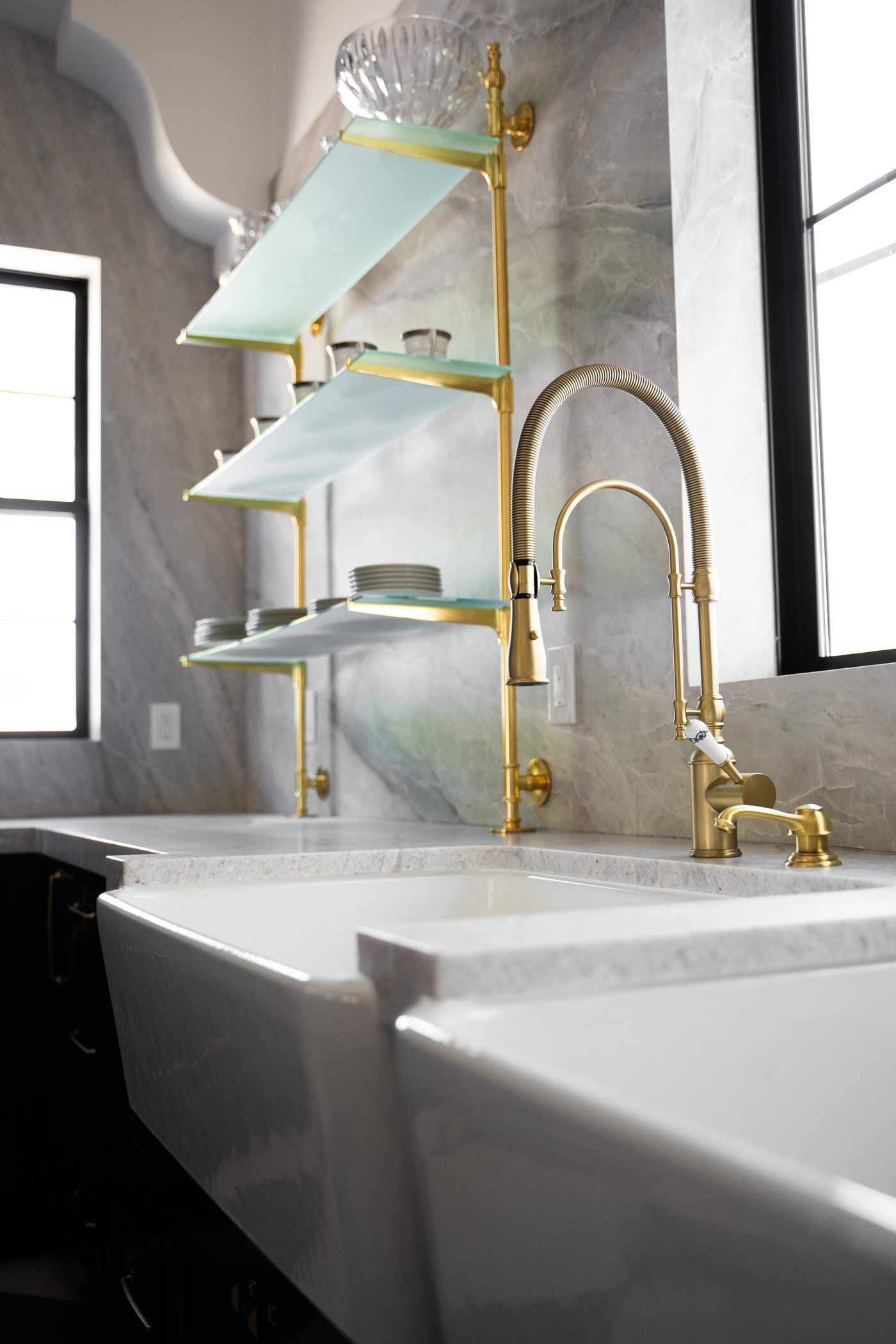 Utility sink with brass fixtures, Scottsdale whole-home remodel
